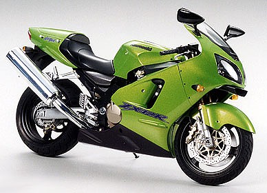 motorcycle plastic models,plastic models,Kawasaki Ninja ZX-12R Bike -- Plastic Model Motorcycle Kit -- 1/12 Scale -- #14084